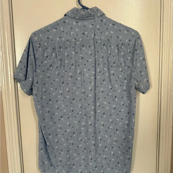 Men’s Small J.Crew Slim Fit Floral Button Down Shirt Blue Short Sleeve - Picture 2 of 6